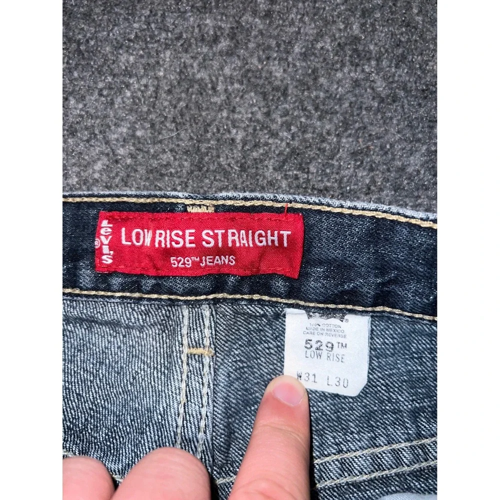 Levis 529 Low Rise Straight Jeans Mens 31x30 Dark Wash Blue Denim Cotton
